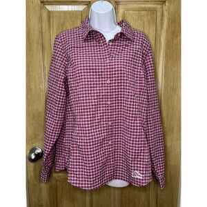 L.L. Bean Button Up Shirt Women’s Large Plaid Zip Pocket Vent Fishing/Hiking
